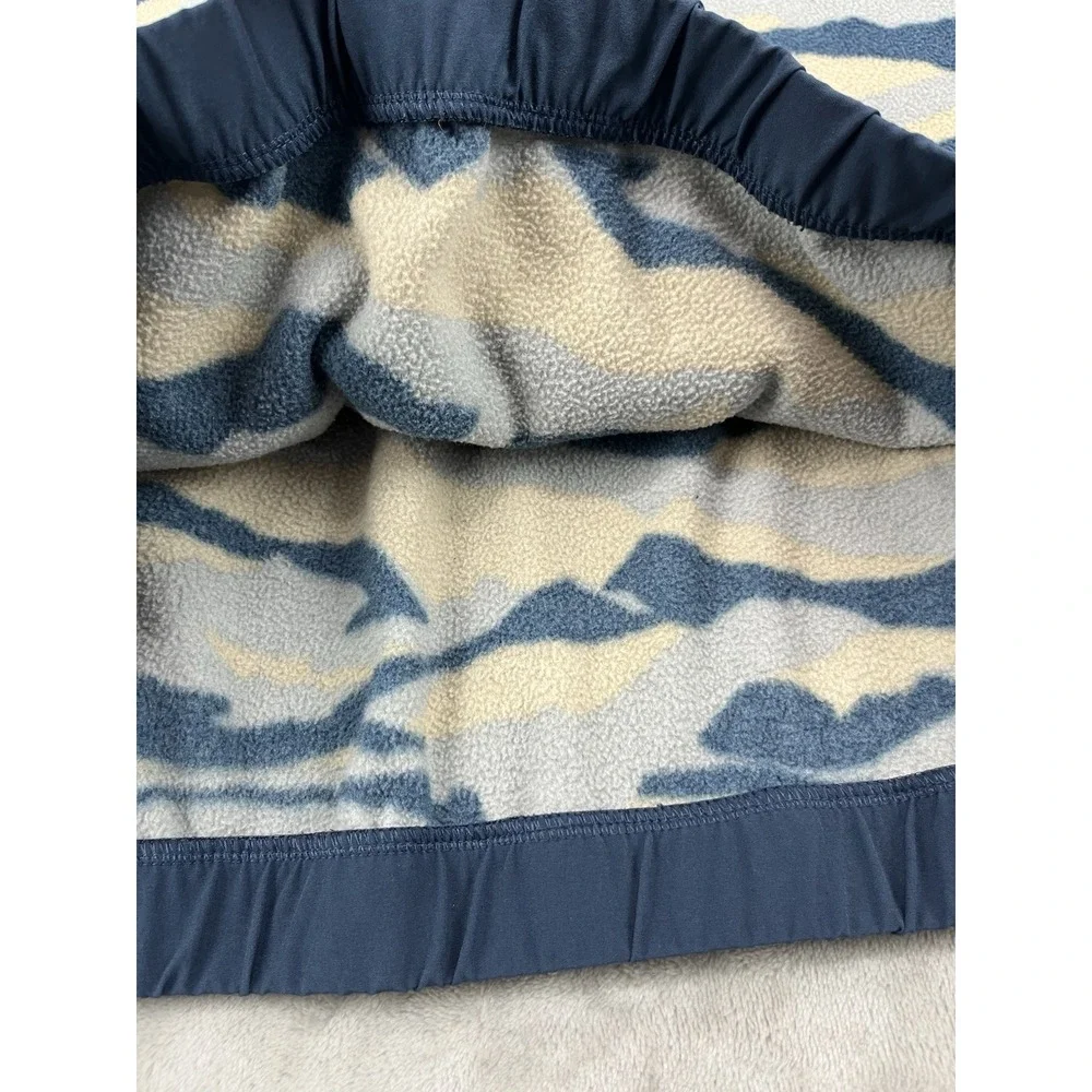 Adidas Camo Fleece Sweatshirt Men XL Blue Crew Neck Stretch Long Sleeve Pullover